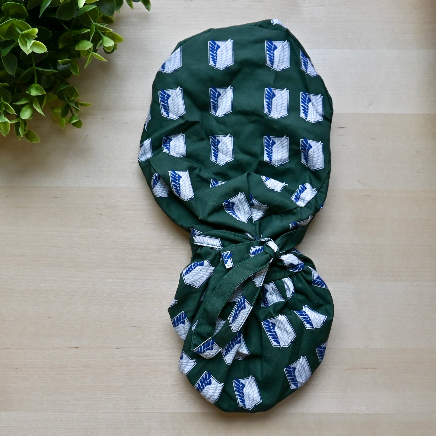 ATTACK ON TITAN SATIN LINED PONYTAIL SCRUB CAP