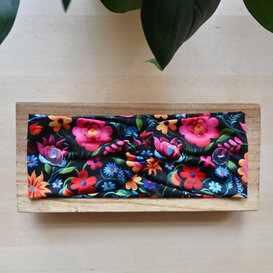 HISPANIC BLACK TRADITIONAL PATTERN HEADBAND