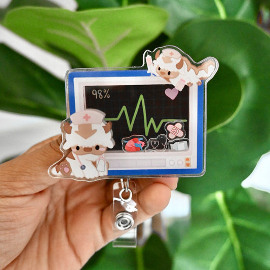 CARDIOLOGY APPA THEMED ACRYLIC SHAKER BADGE REEL