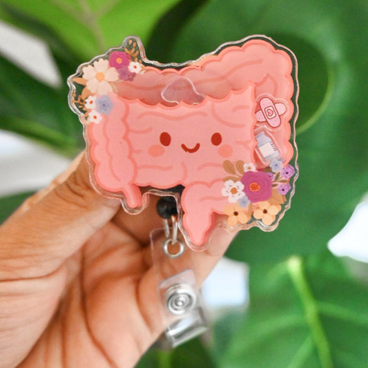 GASTROENTEROLOGY THEMED ACRYLIC SHAKER BADGE REEL