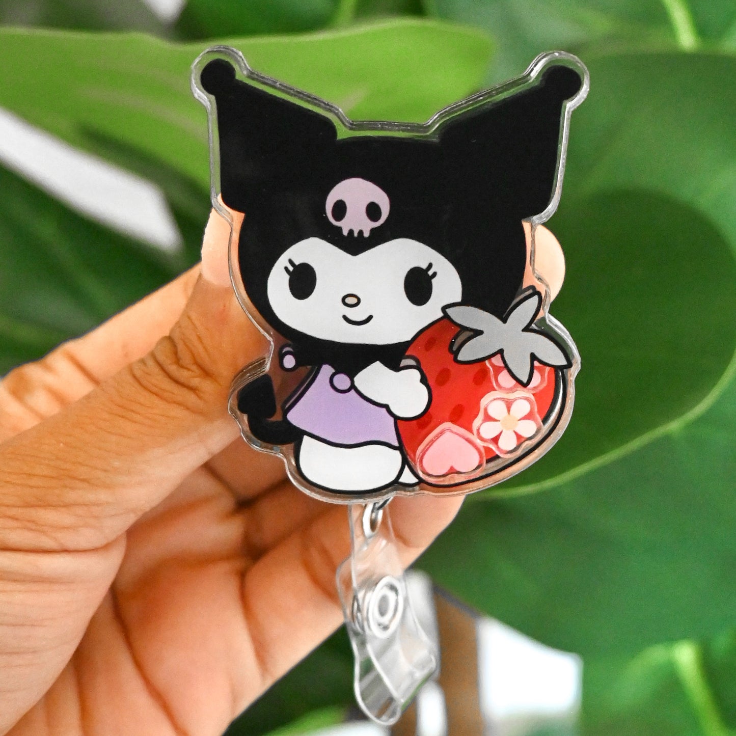 KUROMI ACRYLIC SHAKER BADGE REEL