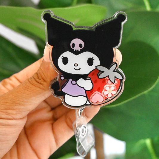 KUROMI ACRYLIC SHAKER BADGE REEL