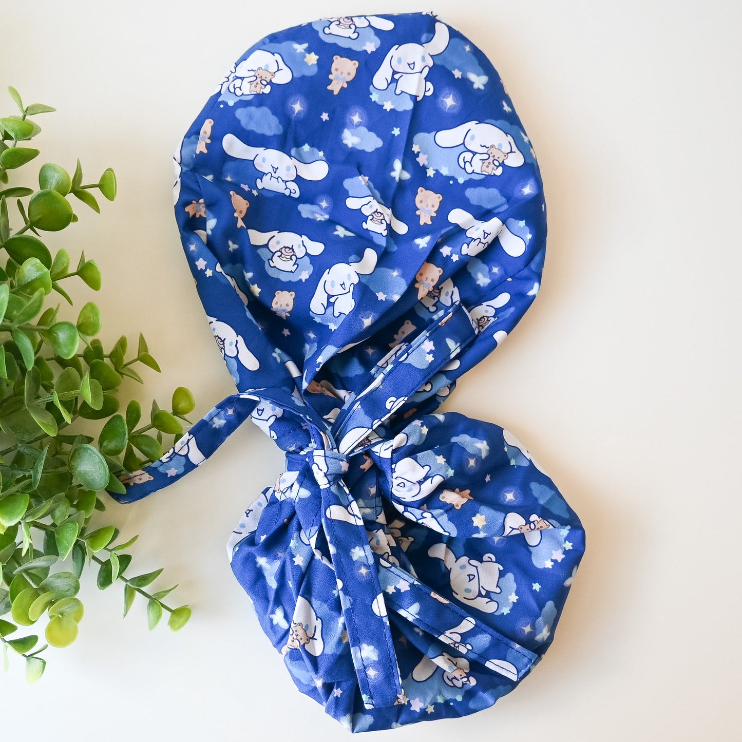 CINNAMOROLL THEMED SATIN LINED PONYTAIL SCRUB CAP