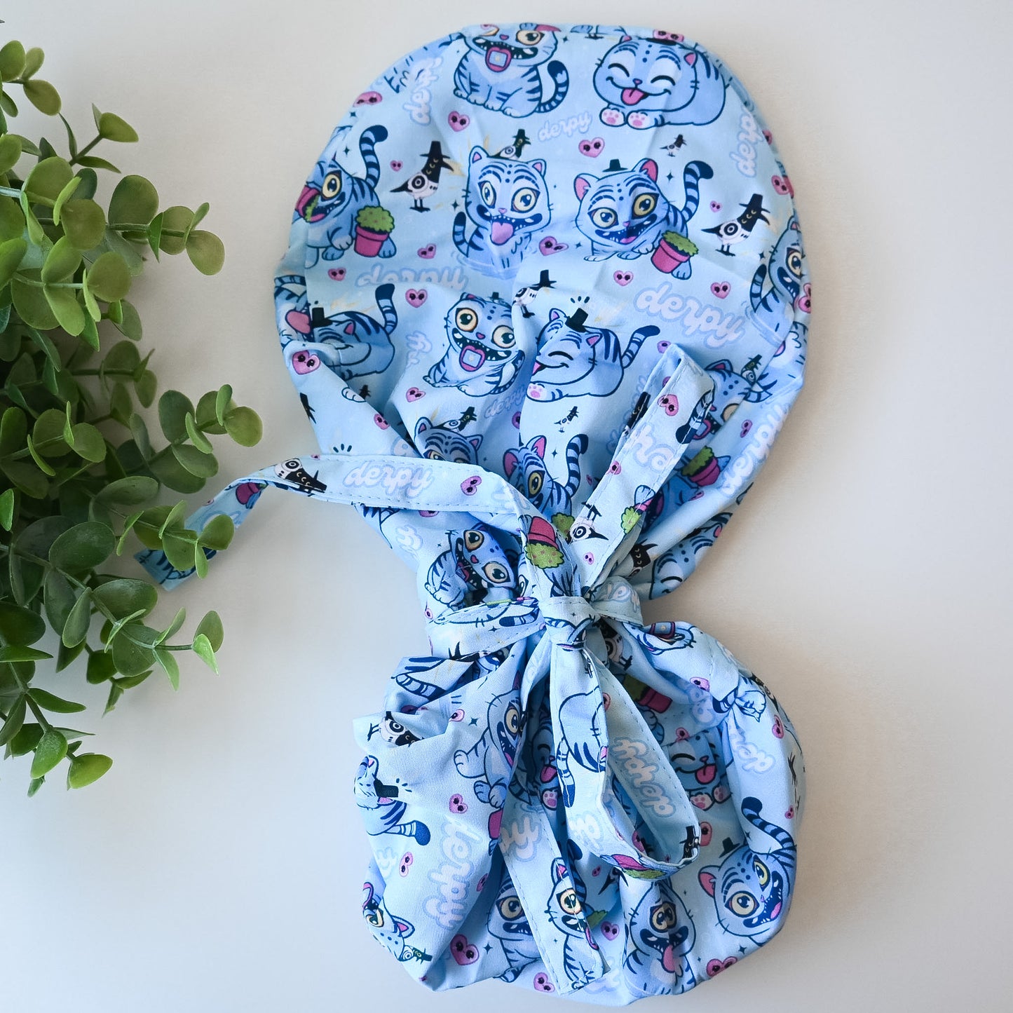 KPOP DEMON HUNTERS THEMED SATIN LINED PONYTAIL SCRUB CAP