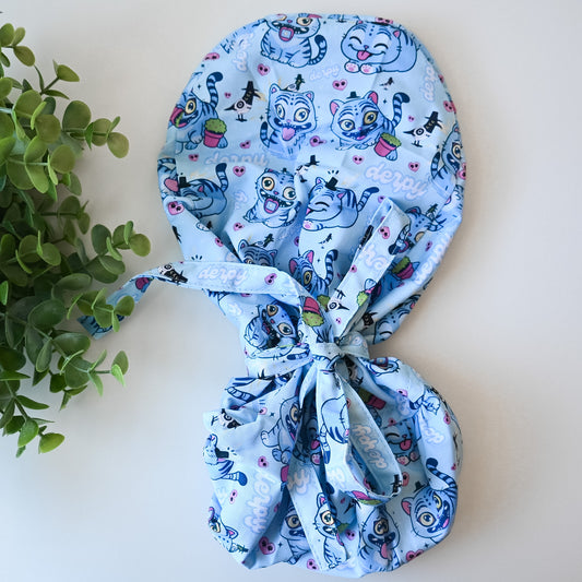 KPOP DEMON HUNTERS THEMED SATIN LINED PONYTAIL SCRUB CAP