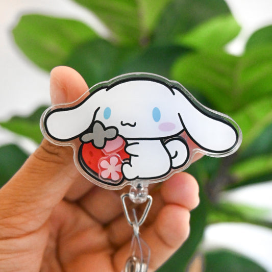 CINNAMOROLL ACRYLIC SHAKER BADGE REEL
