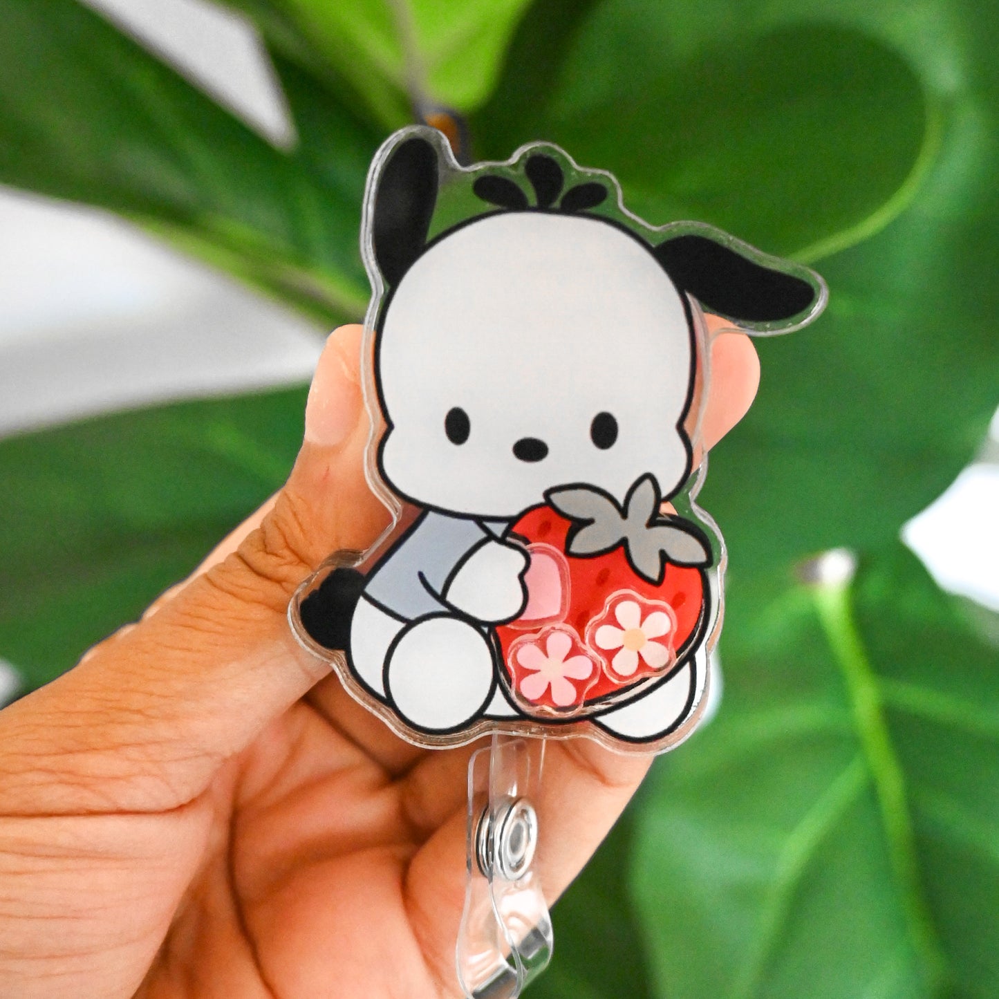 POCHACCO THEMED ACRYLIC SHAKER BADGE REEL