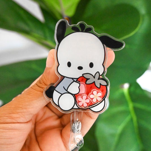 POCHACCO THEMED ACRYLIC SHAKER BADGE REEL