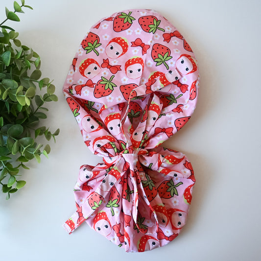 SONNY ANGEL THEMED SATIN LINED PONYTAIL SCRUB CAP