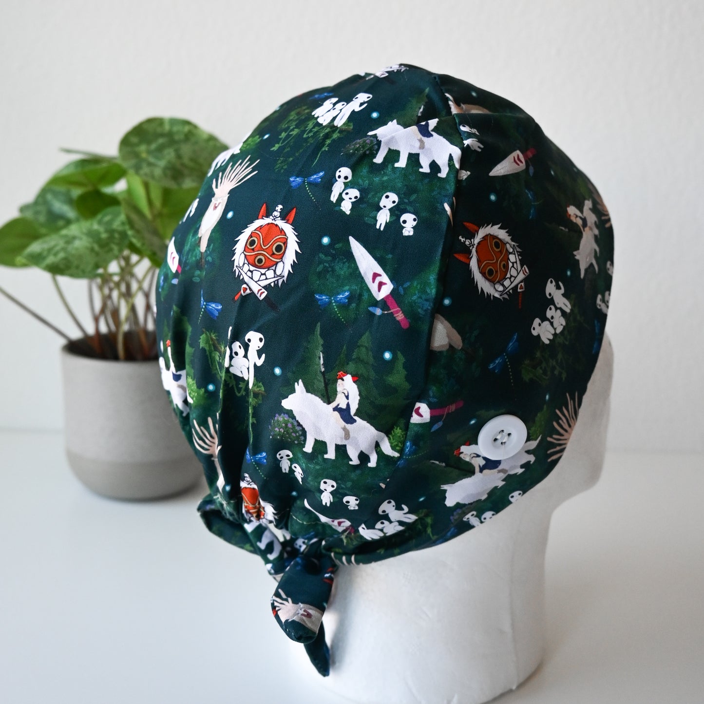 PRINCESS MONONOKE THEMED SATIN LINED REGULAR STYLE SCRUB CAP