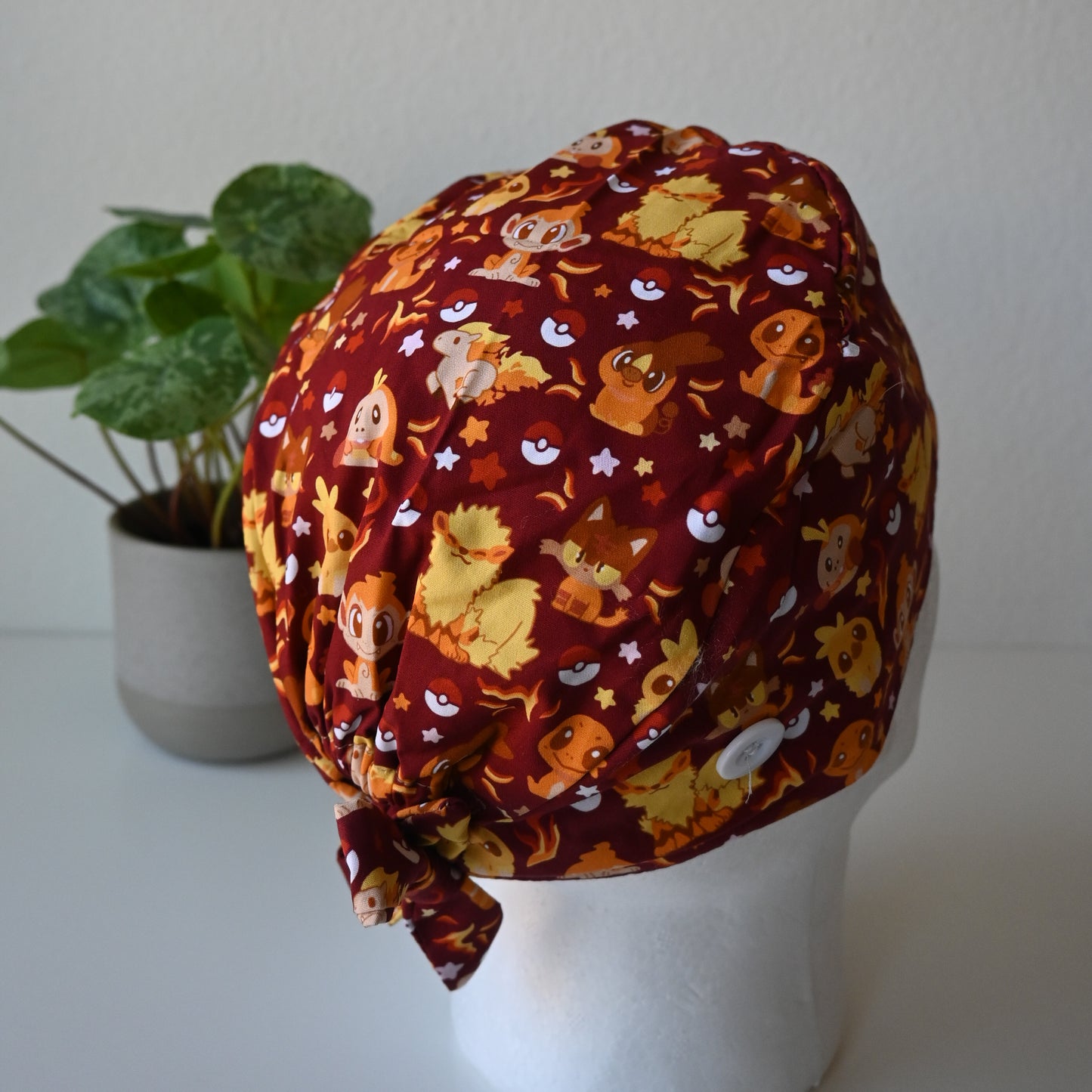 POKEMON - FIRE TYPE THEMED SATIN LINED REGULAR SCRUB CAP