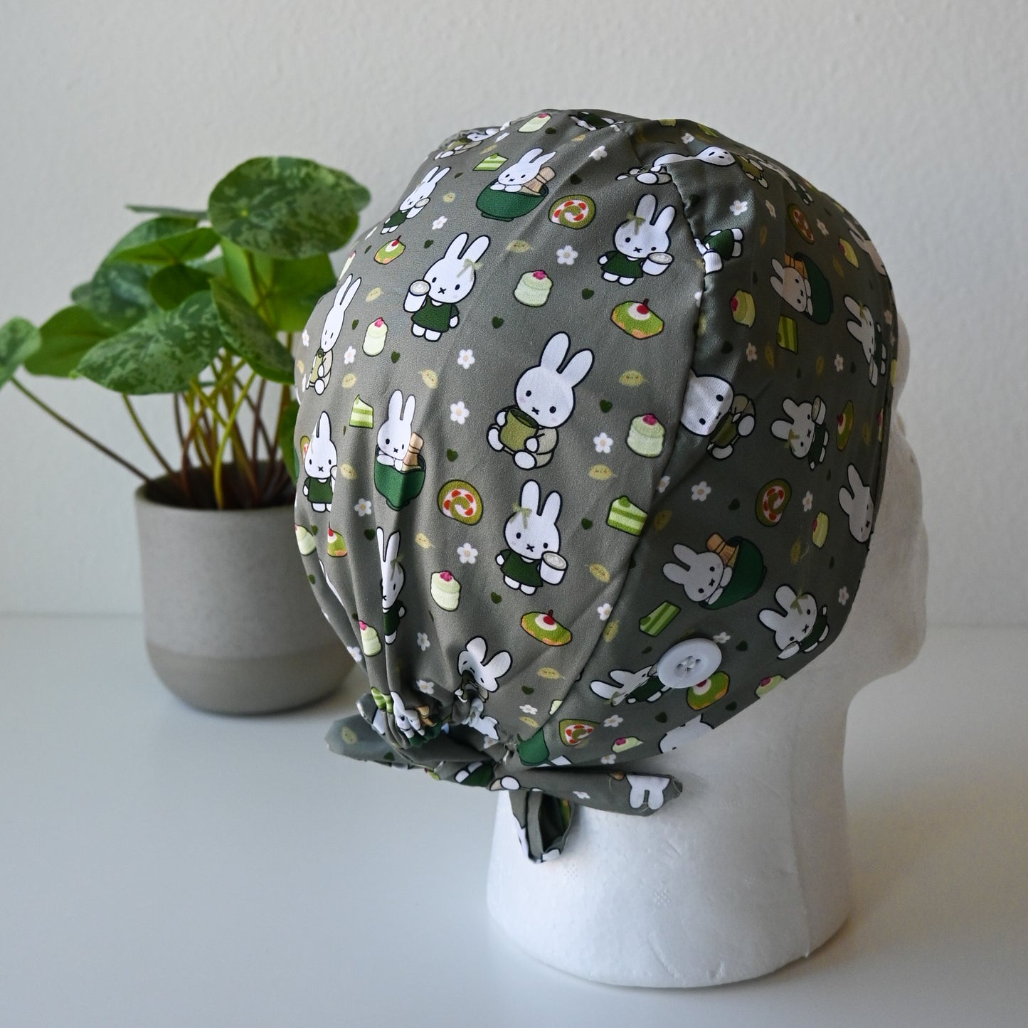 MIFFY MATCHA THEMED SATIN LINED REGULAR SCRUB CAP