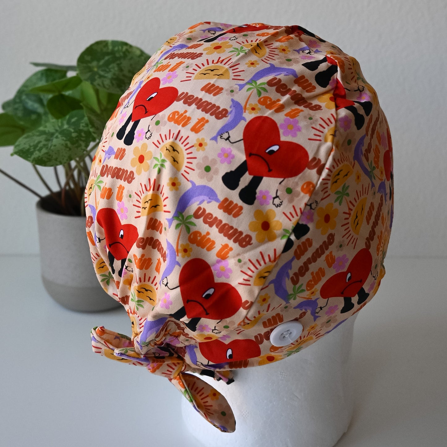 BAD BUNNY UN VERANO SIN TI THEMED SATIN LINED REGULAR SCRUB CAP