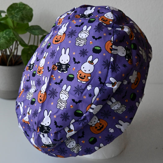 MIFFY HALLOWEEN THEMED SATIN LINED EURO STYLE SCRUB CAP