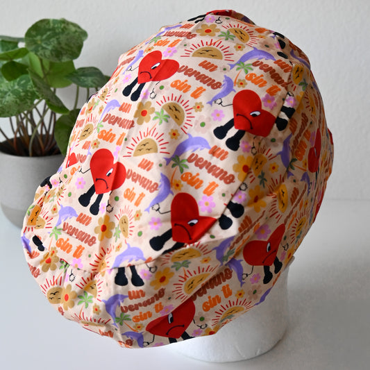 BAD BUNNY - UN VERANO SIN TI THEMED SATIN LINED EURO STYLE SCRUB CAP