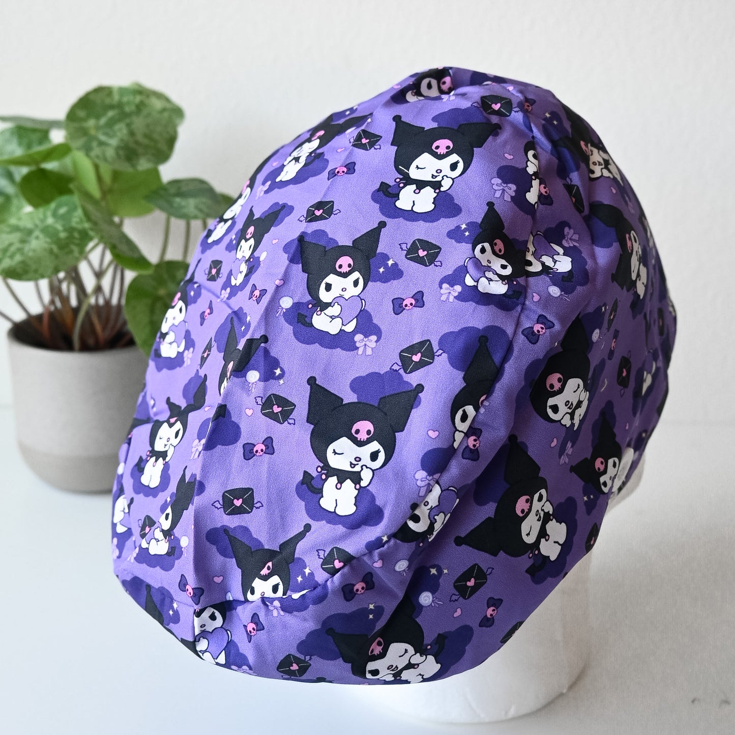 KUROMI THEMED SATIN LINED EURO STYLE SCRUB CAP