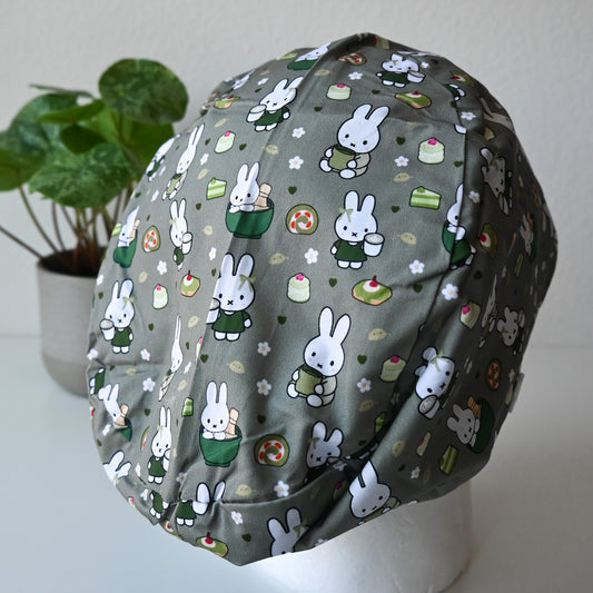 MIFFY MATCHA THEMED SATIN LINED EURO STYLE SCRUB CAP