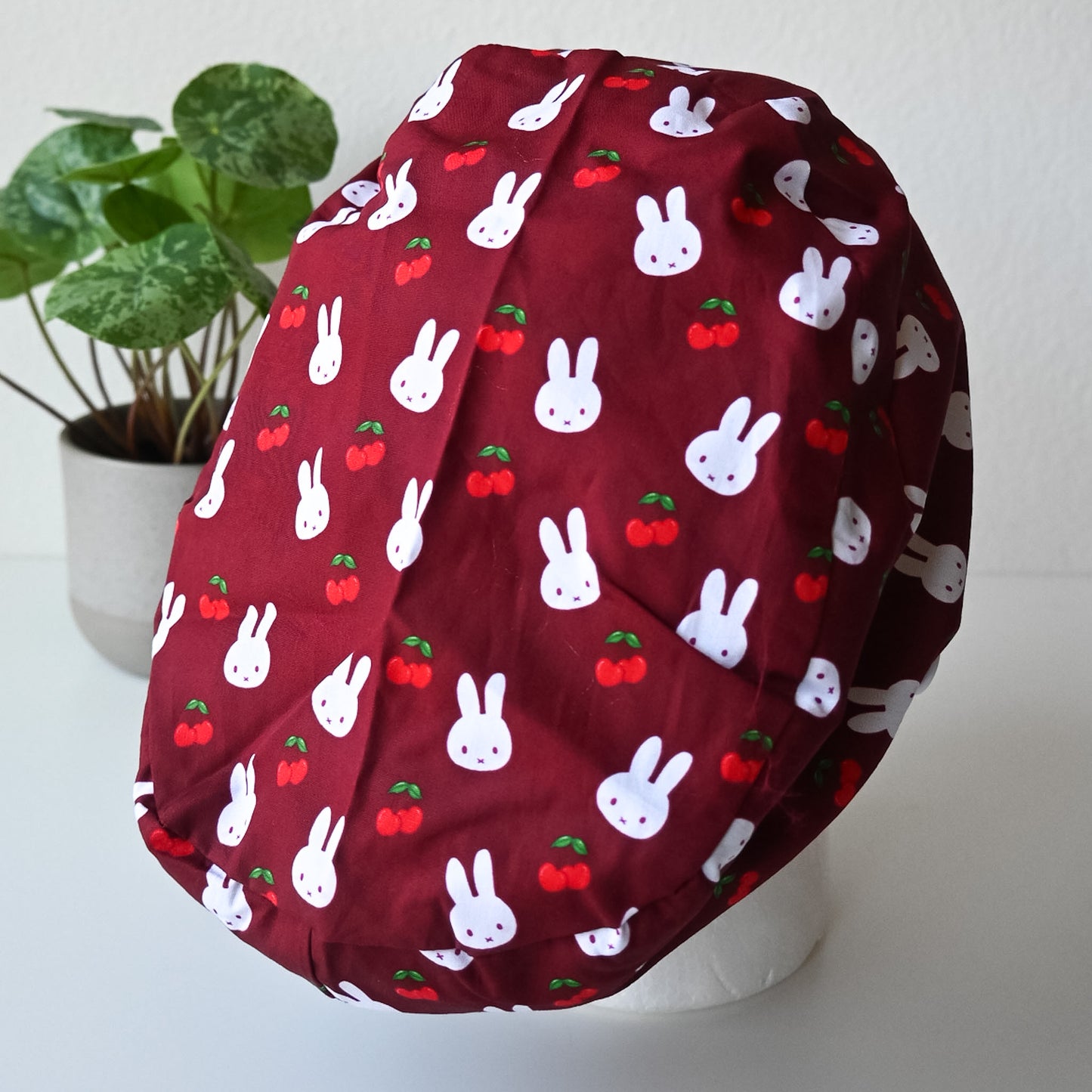 MIFFY CHERRY THEMED SATIN LINED EURO STYLE SCRUB CAP