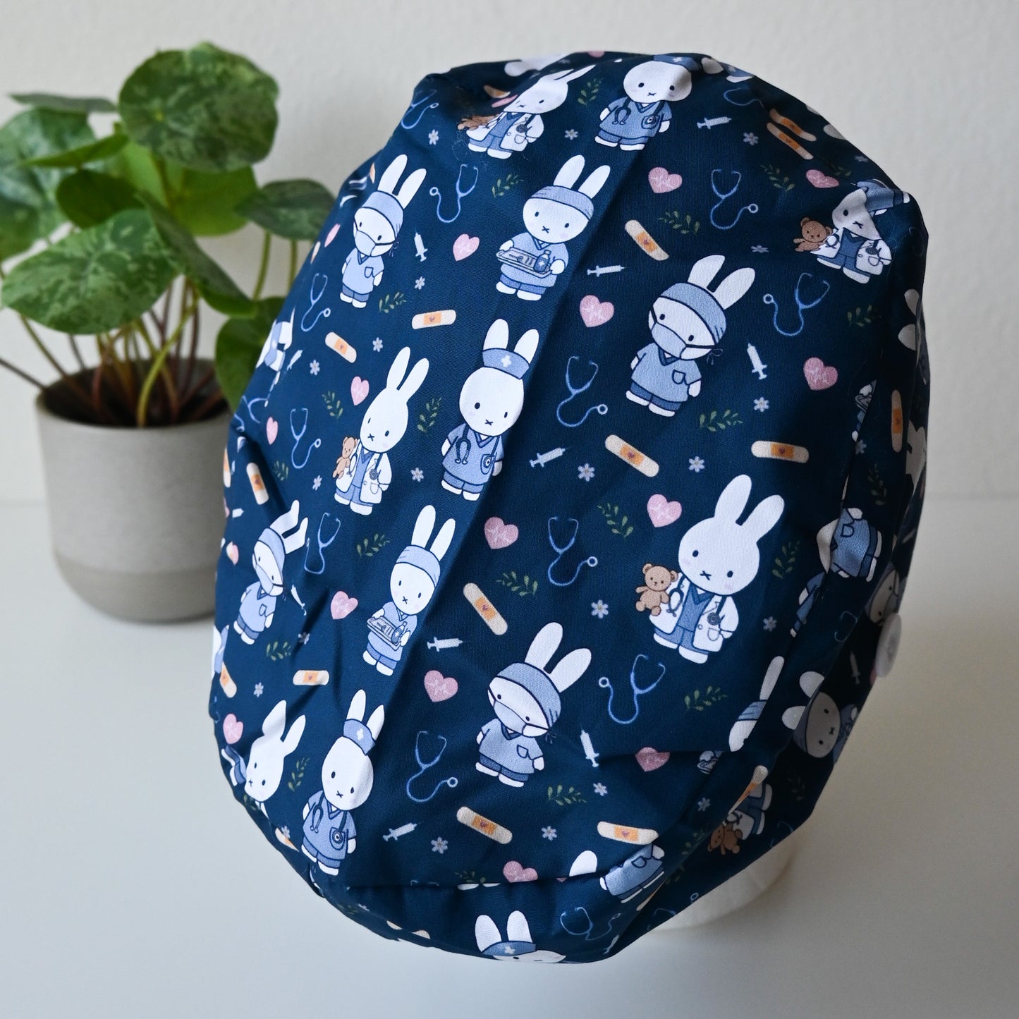 MIFFY MEDICAL THEMED SATIN LINED EURO STYLE SCRUB CAP