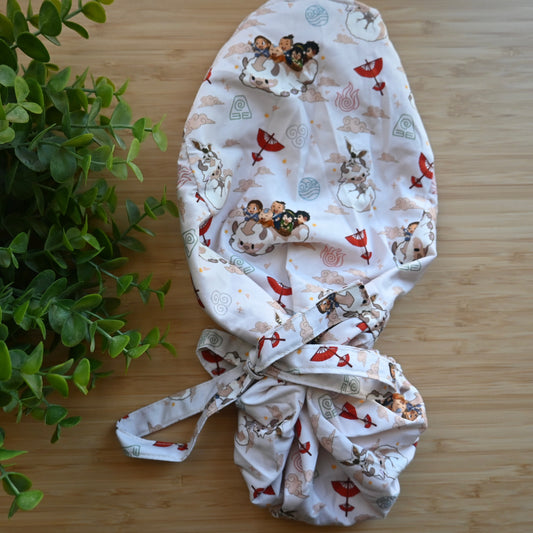 ATLA - GAANG THEMED SATIN LINED PONYTAIL SCRUB CAP