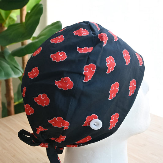 NARUTO - AKATSUKI THEMED SATIN LINED REGULAR SCRUB CAP