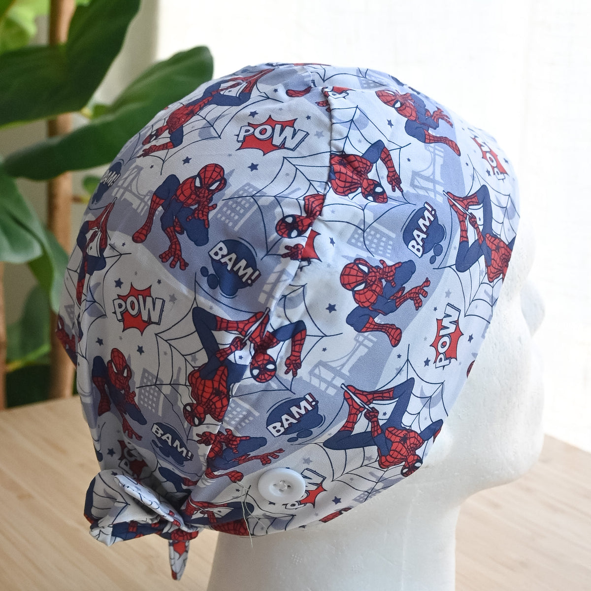 SPIDERMAN COMIC THEMED SATIN LINED REGULAR SCRUB CAP