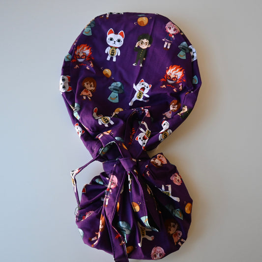 DANDADAN CHARACTERS SATIN LINED PONYTAIL SCRUB CAP