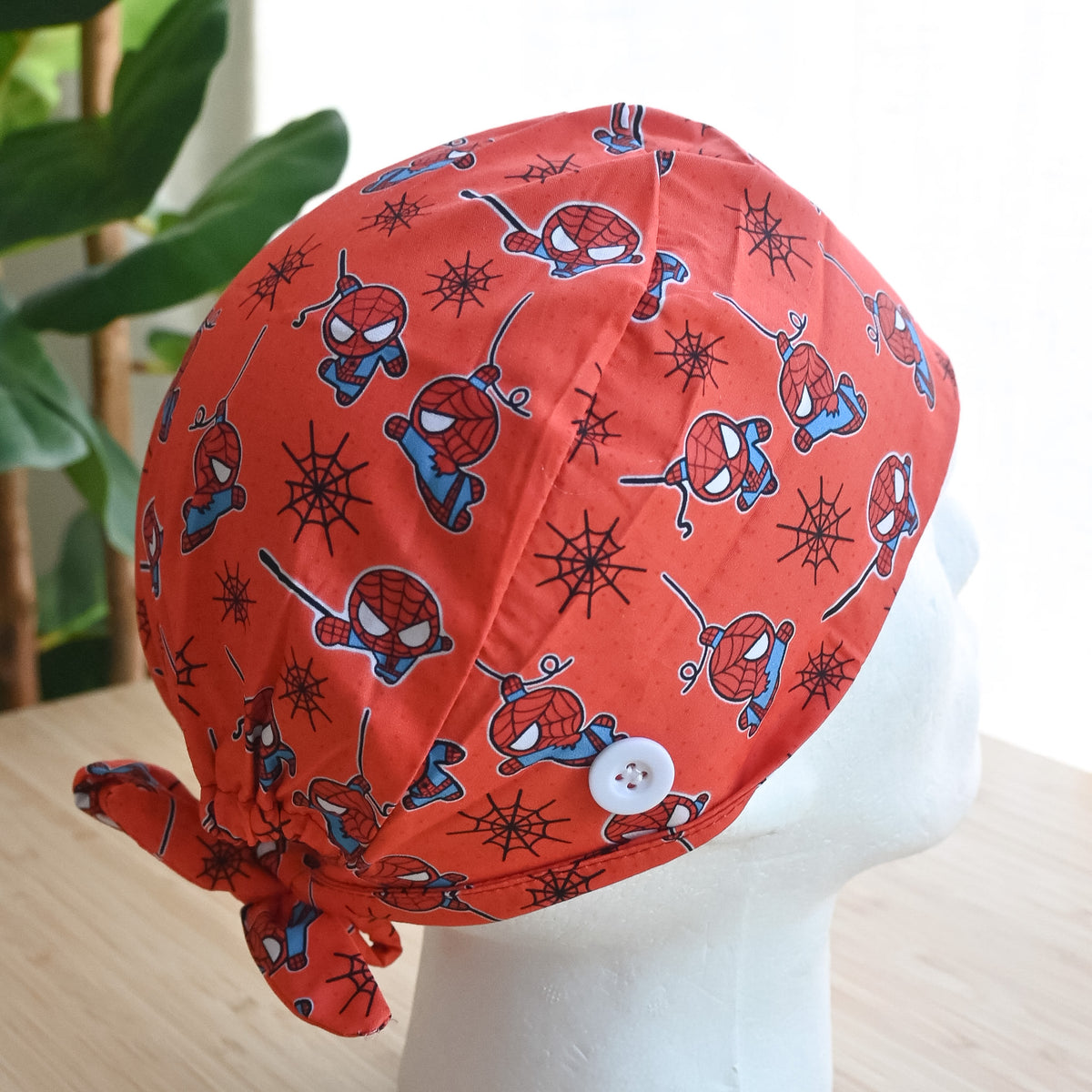SPIDERMAN CHIBI THEMED SATIN LINED REGULAR SCRUB CAP