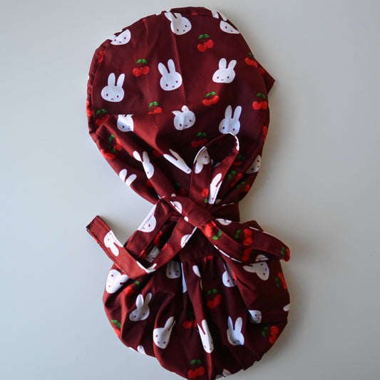 MIFFY THEMED SATIN LINED PONYTAIL SCRUB CAP