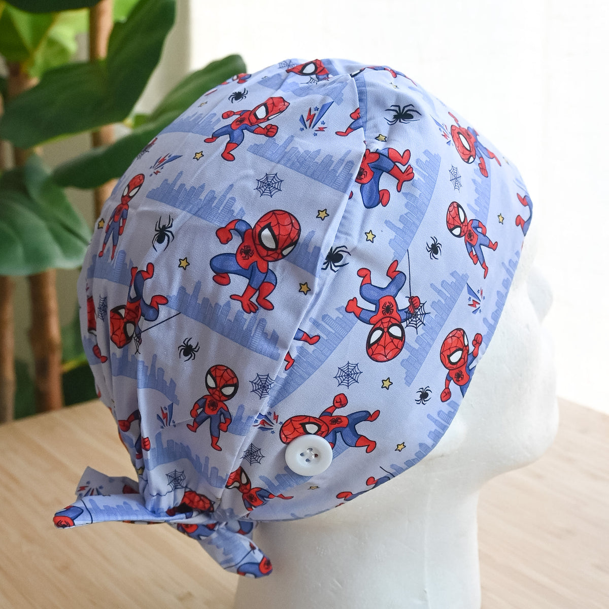 SPIDERMAN THEMED SATIN LINED REGULAR SCRUB CAP