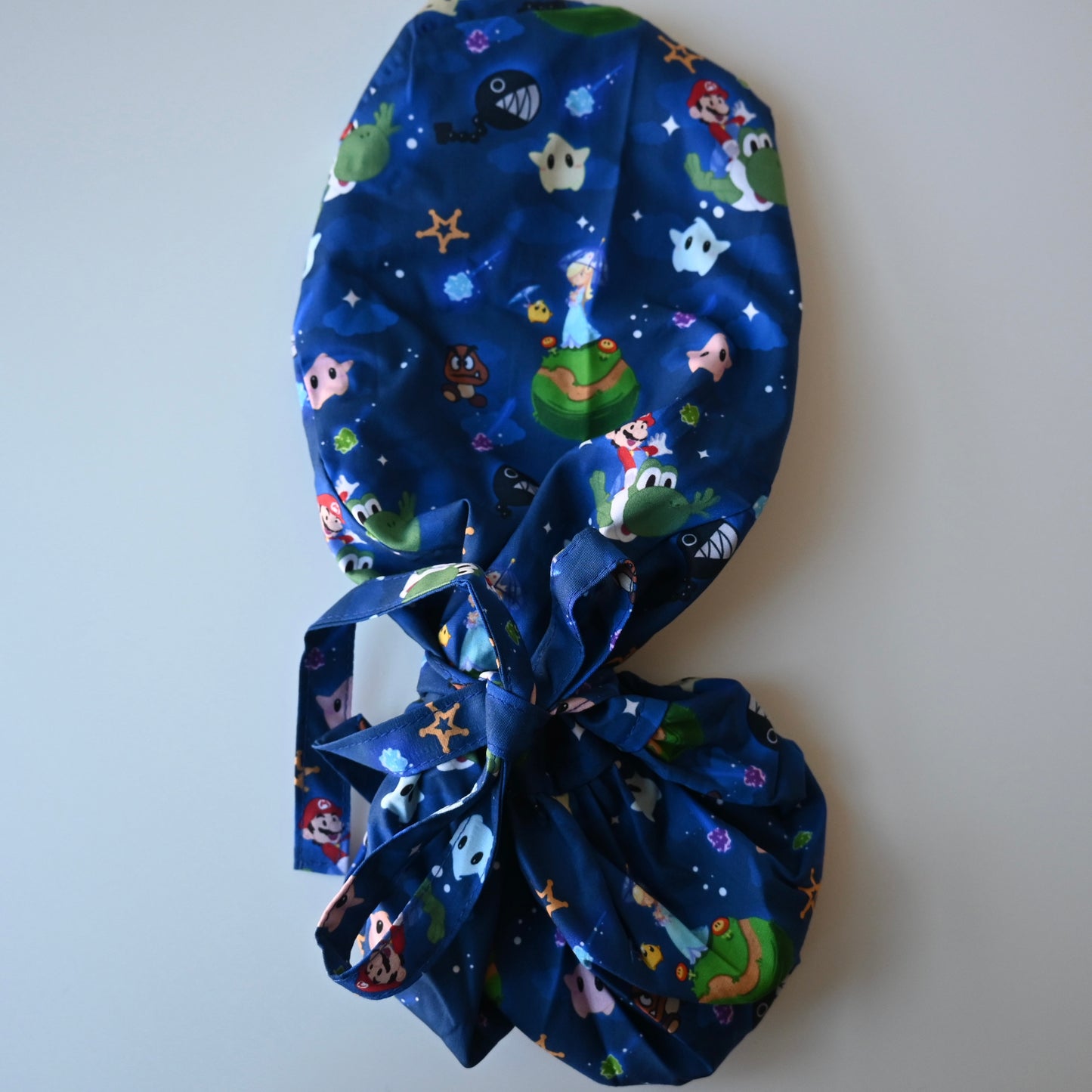 SUPER MARIO BROS. - SUPER MARIO GALAXY THEMED SATIN LINED PONYTAIL SCRUB CAP