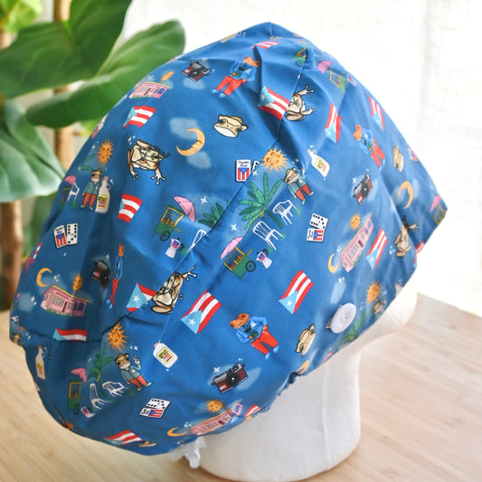 BAD BUNNY - DTMF THEMED SATIN LINED EURO STYLE SCRUB CAP