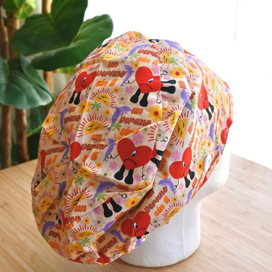 BAD BUNNY - UN VERANO SIN TI THEMED SATIN LINED EURO STYLE SCRUB CAP