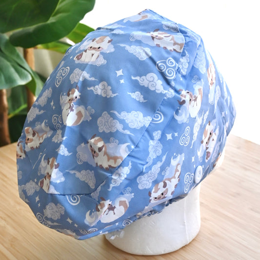 ATLA - APPA FLYING IN THE SKY THEMED SATIN LINED EURO STYLE SCRUB CAP