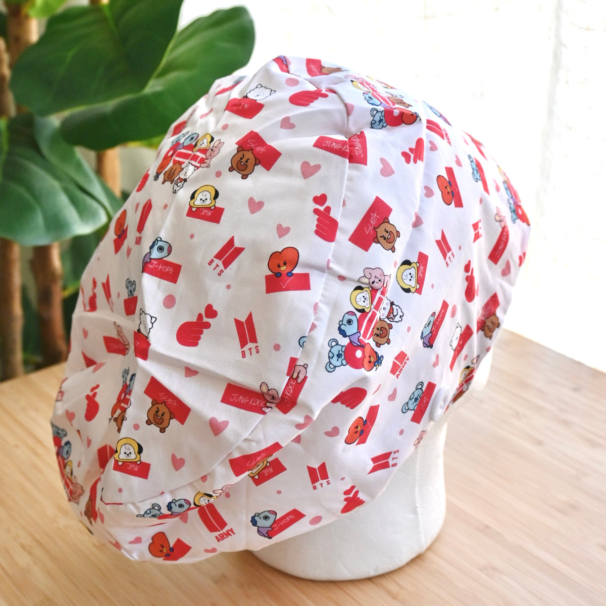 BTS THEMED SATIN LINED EURO STYLE SCRUB CAP