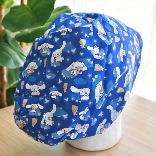 CINNAMOROLL THEMED SATIN LINED EURO STYLE SCRUB CAP