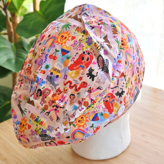 KAROL G THEMED SATIN LINED EURO STYLE SCRUB CAP