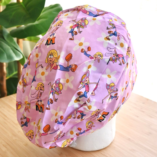 LIZZIE MCGUIRE THEMED SATIN LINED EURO STYLE SCRUB CAP