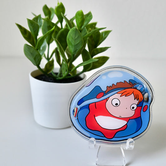 PONYO THEMED ACRYLIC SHAKER BADGE REEL