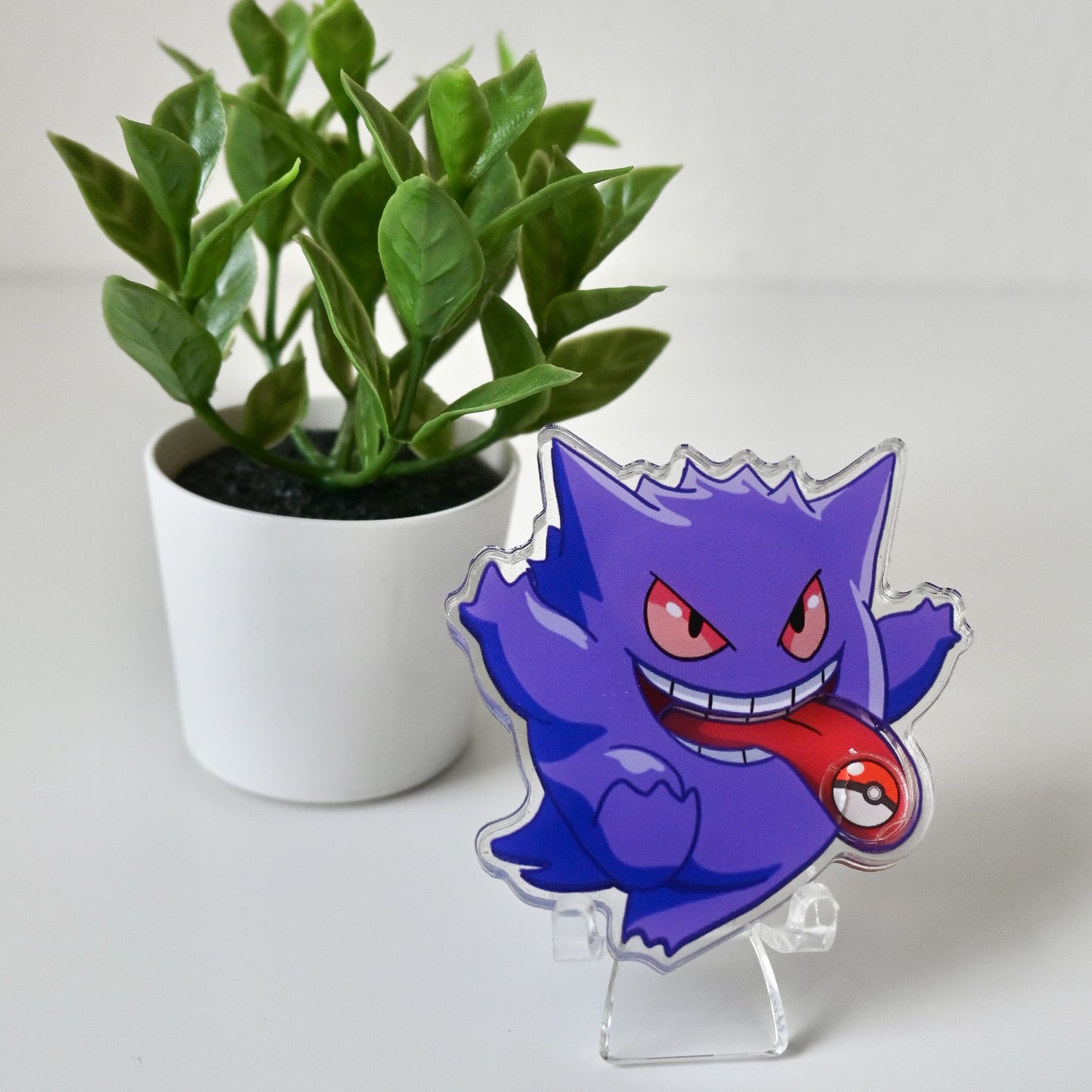 POKEMON - GENGAR THEMED ACRYLIC SHAKER BADGE REEL