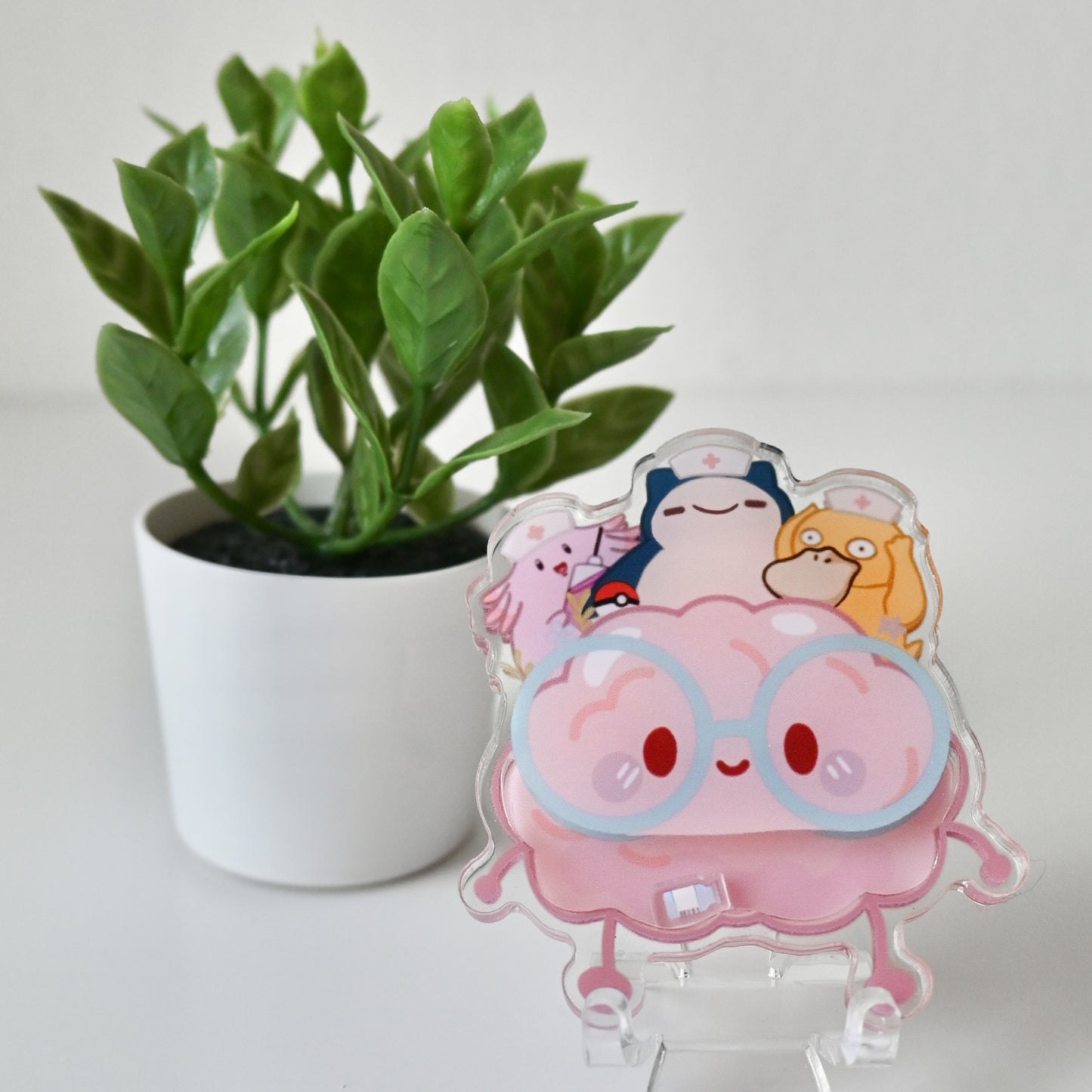 NEUROLOGY POKEMON THEMED ACRYLIC SHAKER BADGE REEL