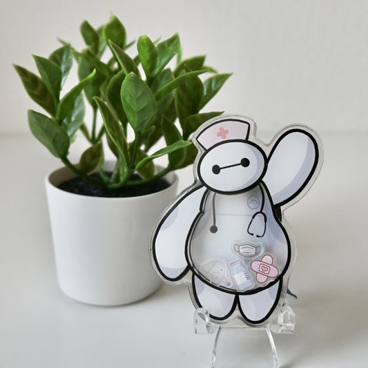 BAYMAX MEDICAL THEMED ACRYLIC SHAKER BADGE REEL