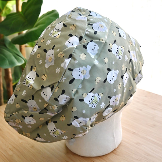 POCHACCO THEMED SATIN LINED EURO STYLE SCRUB CAP