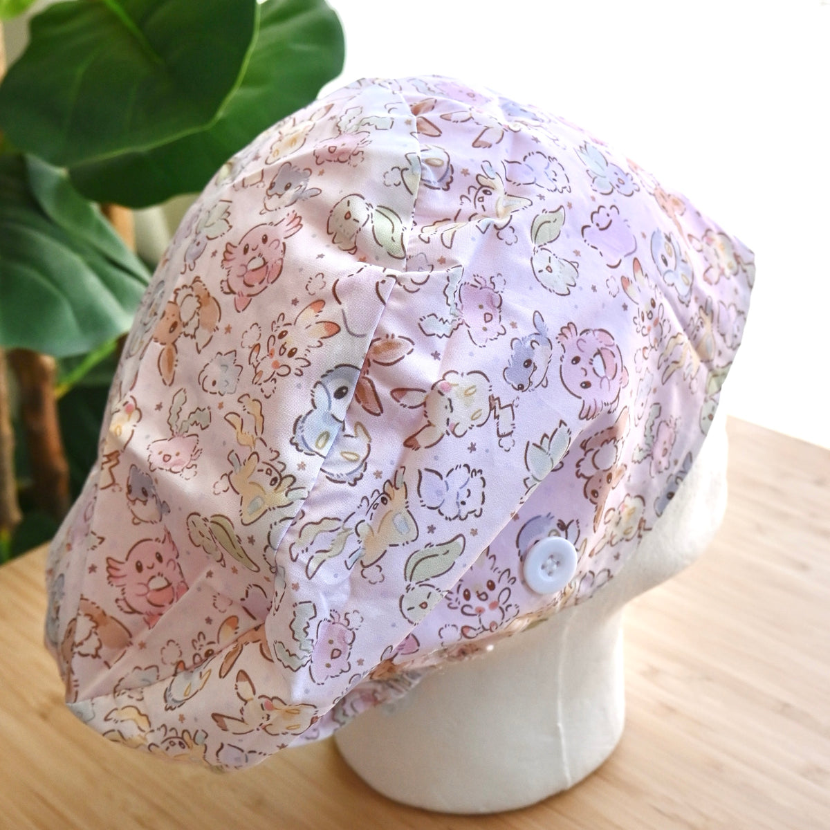 POKEMON - NEUTRAL POKEMON THEMED SATIN LINED EURO STYLE SCRUB CAP