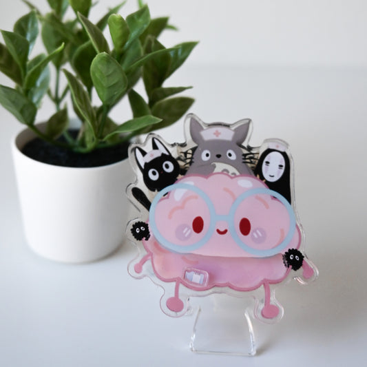 NEUROLOGY GHIBLI THEMED ACRYLIC SHAKER BADGE REEL