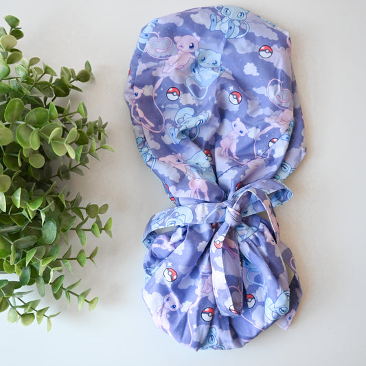 POKEMON - MEW THEMED SATIN LINED PONYTAIL SCRUB CAP