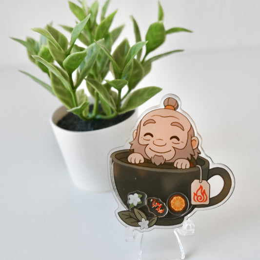 ATLA - UNCLE IROH THEMED ACRYLIC SHAKER BADGE REEL