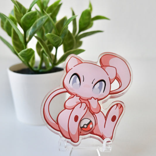 POKEMON - MEW THEMED ACRYLIC SHAKER BADGE REEL