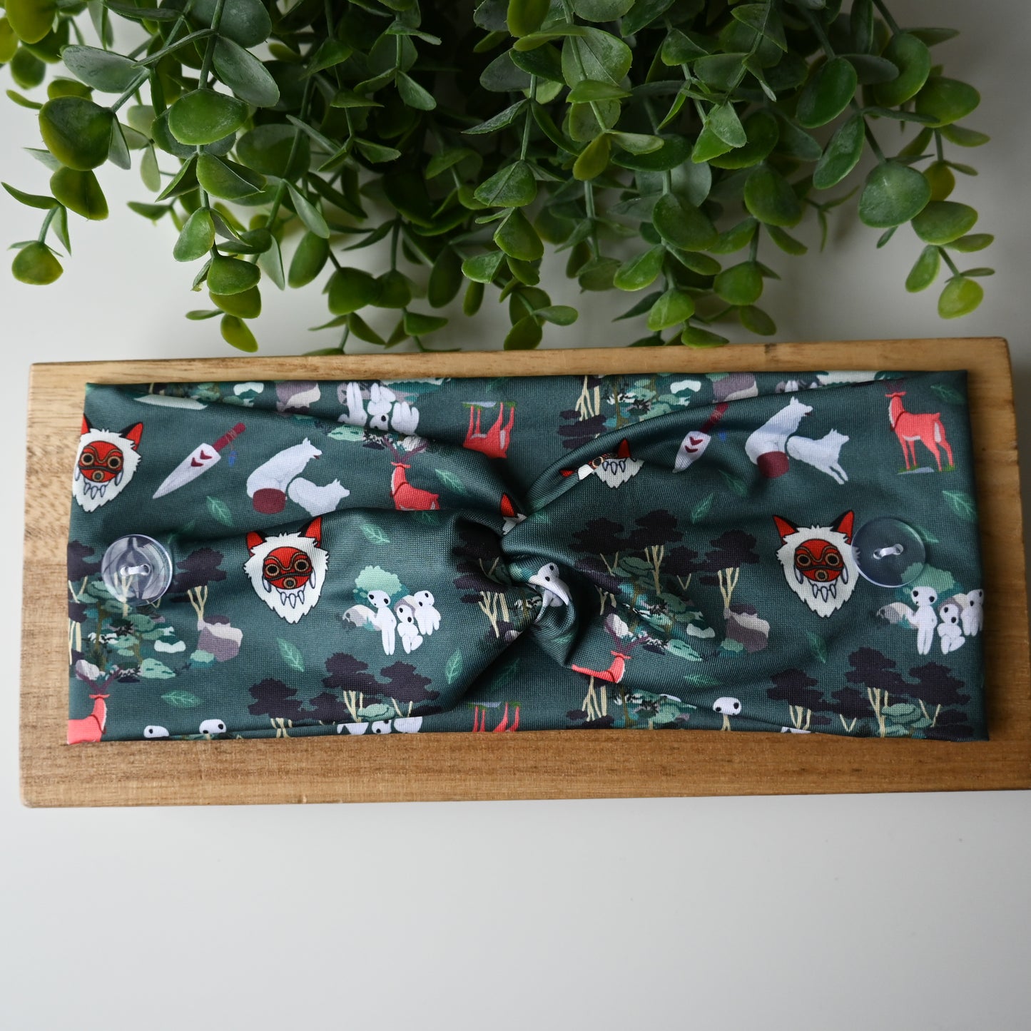 PRINCESS MONONOKE - DARK GREEN WITH SYMBOLS THEMED HEADBAND