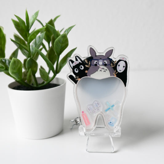 DENTAL STUDIO GHIBLI THEMED ACRYLIC SHAKER BADGE REEL